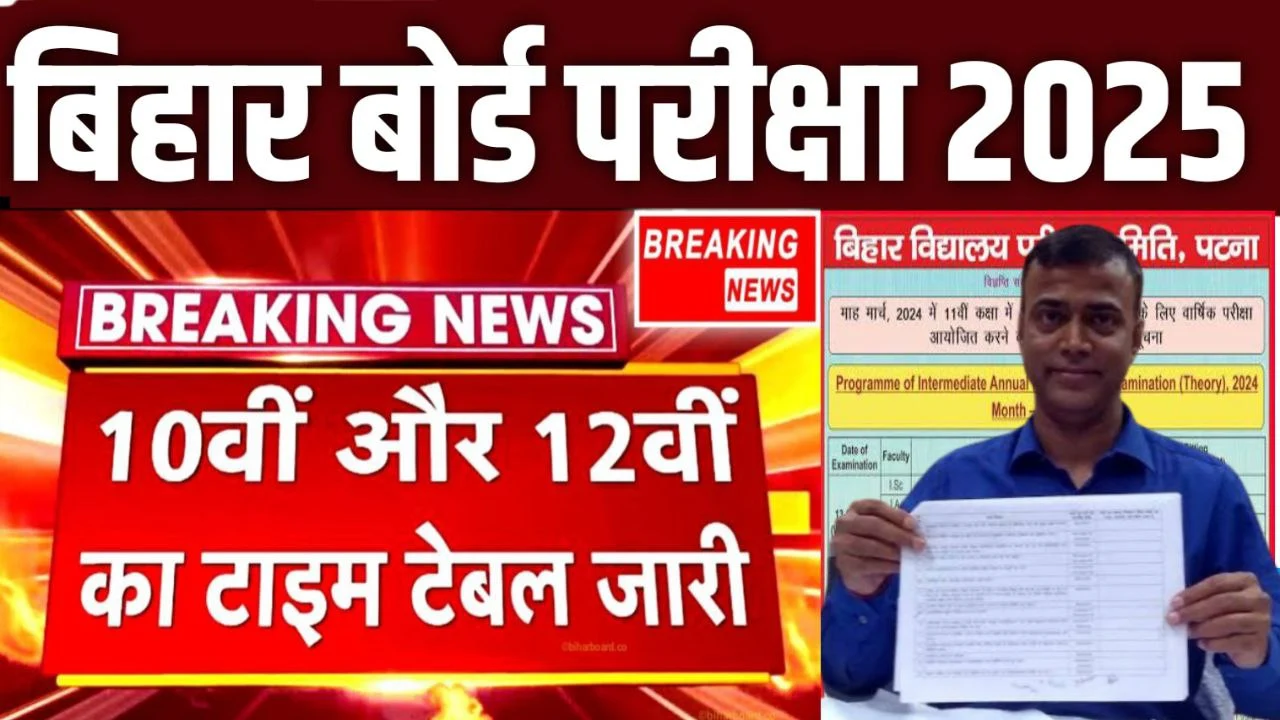 Bihar Board 10th 12th Time Table 2025